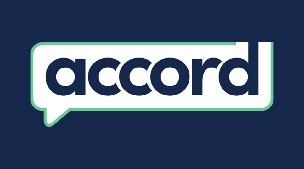 Accord logo on blue background