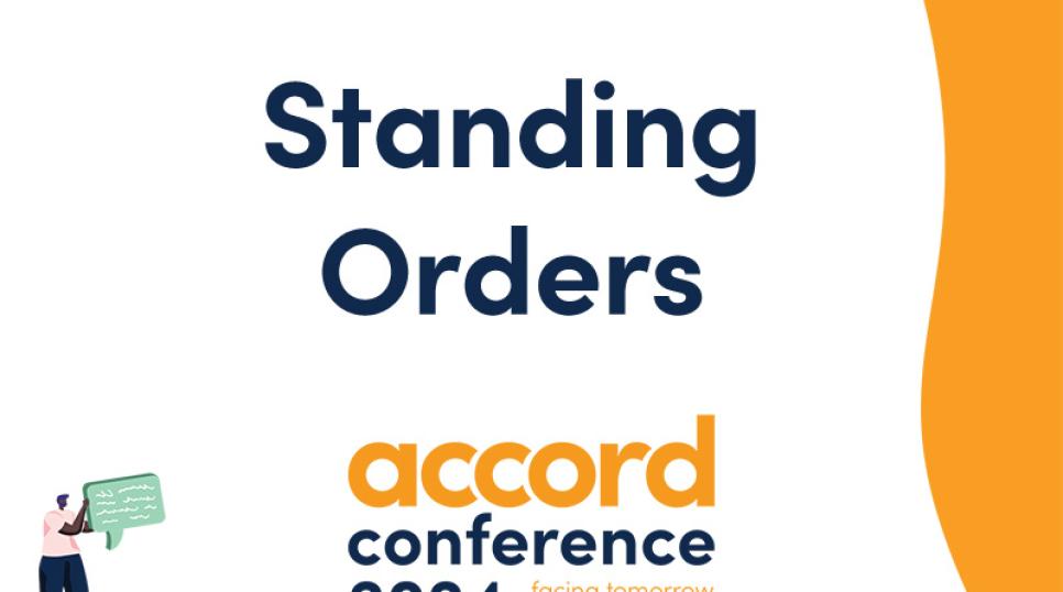 Accord conference 2024 logo: standing orders