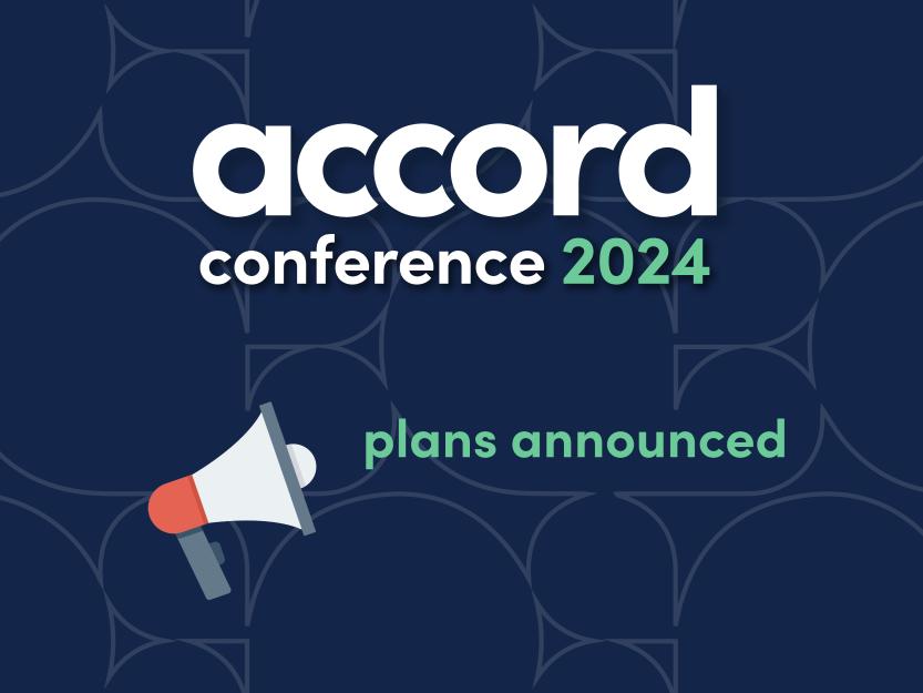 Accord conference 2024 logo on blue background with repeating bubble design