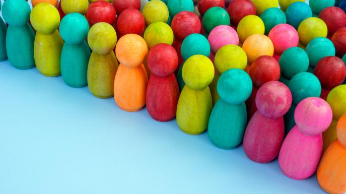 A crowd of coloured figures diversity and inclusion - iStock image