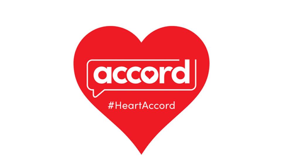 Red heart with Accord logo and #HeartAccord