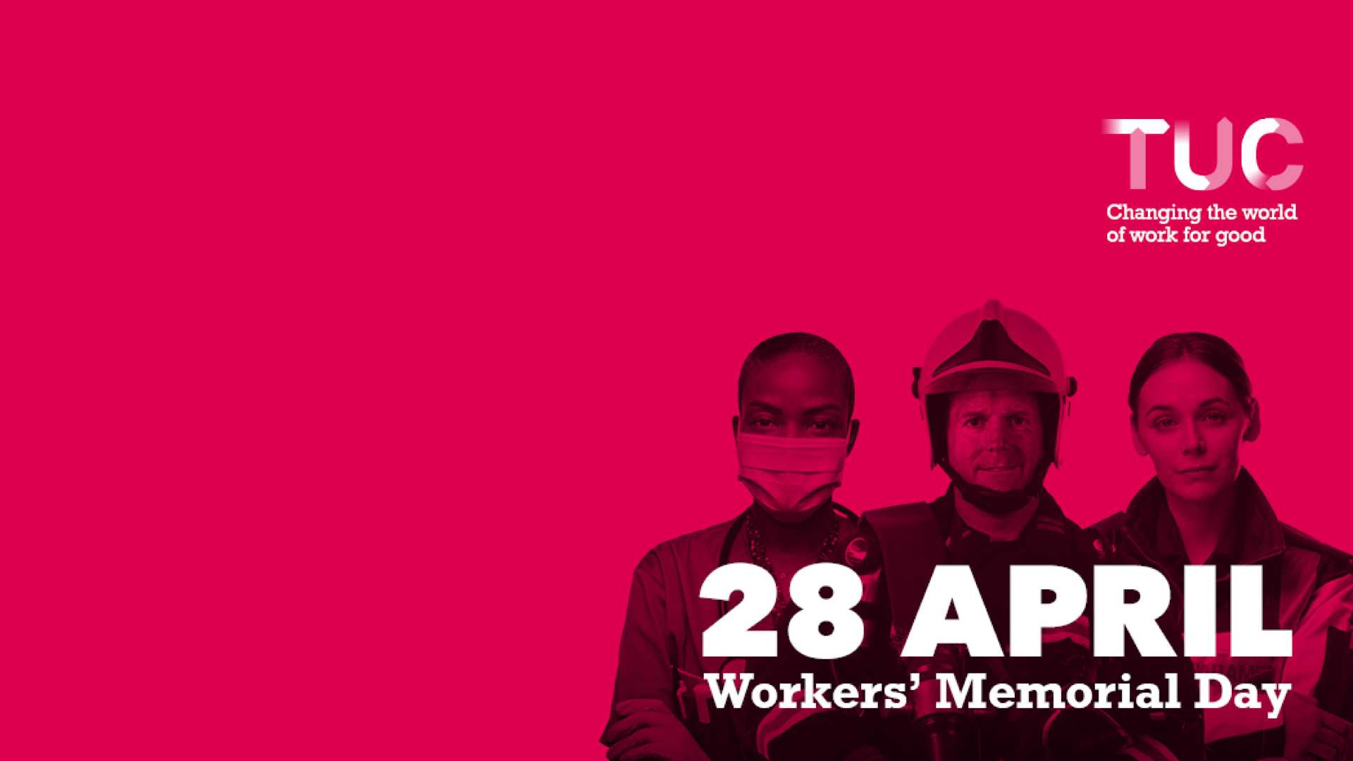 International workers memorial day 2021 on red background