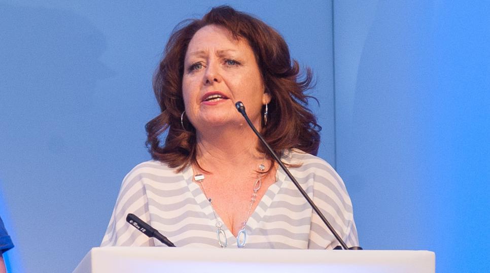 Photo of Maura Kelly speaking at Accord Conference
