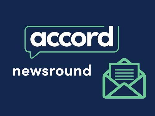 Accord newsround logo on blue background