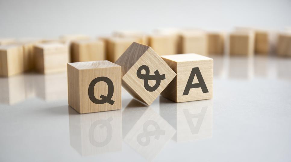 Q&A written on wood blocks