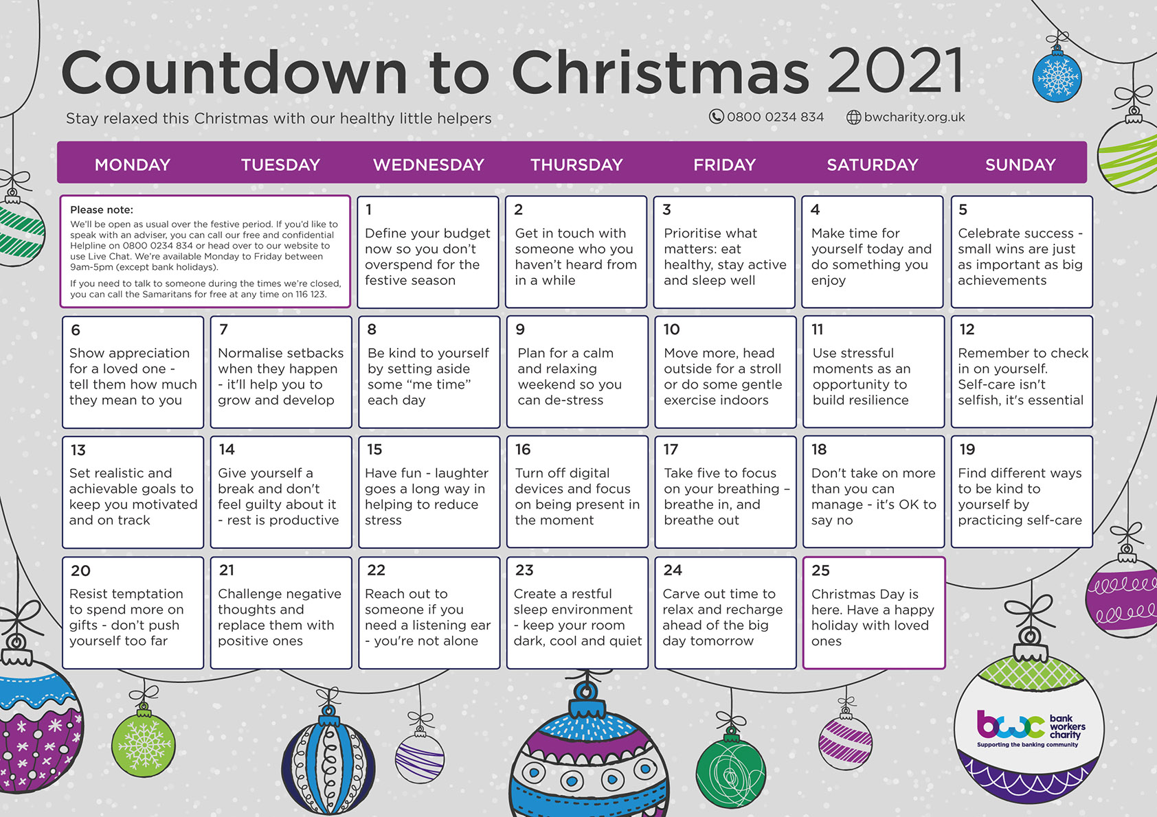 BWC Christmas Calendar 2021